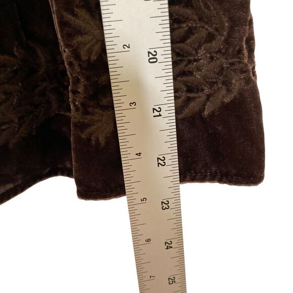 BCBGMaxAzria 90s Tiered Velvet Peasant Skirt Size 2 Brown Rayon Silk Boho - Picture 7 of 11